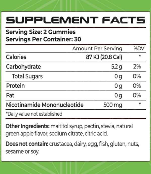 Supplement Facts NMN Gummies